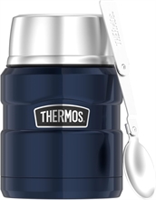 Porte-aliments Thermos King 0.47L bleu marine avec cuillère pliante